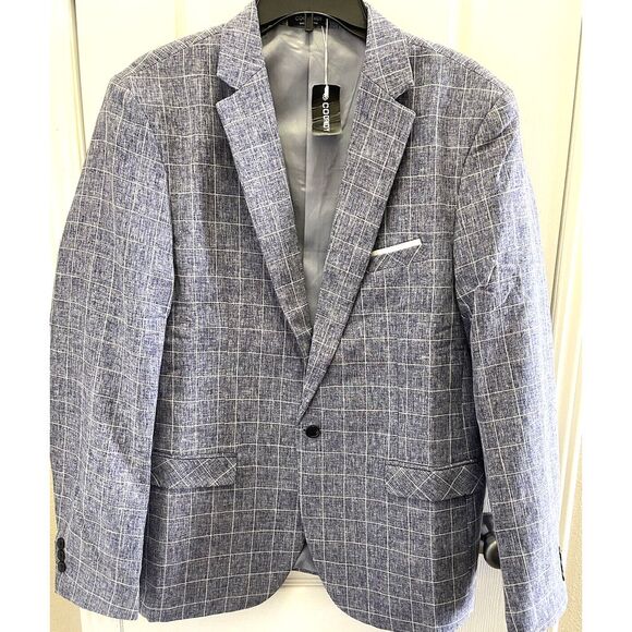 Men's Casual Suit Blazer Jacket Light weight Sports Coats One Button NWT Size LG - Picture 2 of 16
